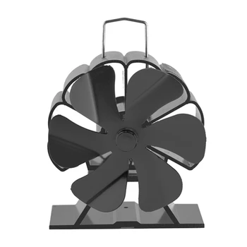  1 шт. 6-лопастной каминный вентилятор для дома Эффективное распределение тепла Вентилятор печи с тепловым приводом