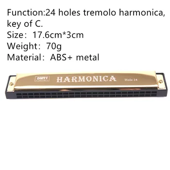 1 шт. Профессиональный 24-дырочный гармошный ключ C Рот Металлический орган для начинающих Двухрядные блюзовые музыкальные инструменты