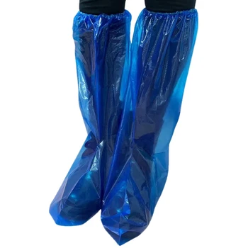 10 пар водонепроницаемых толстых пластиковых одноразовых чехлов для обуви с высоким верхом для мужчин