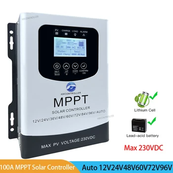 100A 80A 230 В постоянного тока MPPT Солнечный контроллер заряда 9600 Вт 4800 Вт 2400 Вт Регулятор зарядки солнечной панели для системы 12 В, 24 В, 48 В, 60 В, 72 В, 96 В