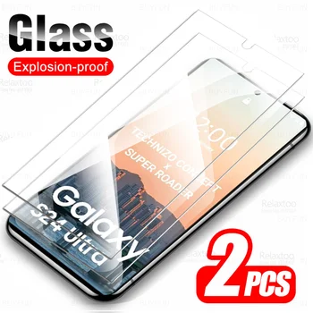 2 шт. Закаленное стекло для Samsung Galaxy S24 Ultra HD Защитная пленка Samsang S 24 Plus S24Ultra S24Plus 5G Защитная пленка для стеклянного экрана