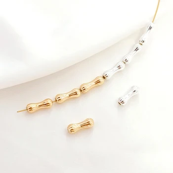 20 штук 3x9 мм Медь 14-каратное золото Распорная бусина в форме арахиса DIY делает ювелирные изделия Ожерелье Браслет аксессуары