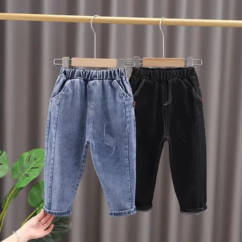 2023 Весна Дети Высокое качество Мальчики Девочки Модные дырки Детские джинсы для мальчиков Повседневные джинсовые брюки Леггинсы для малышей 0-5 лет