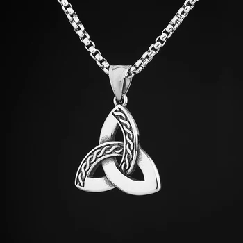2024 Новый 316L Нержавеющая Сталь Viking Кельтский узел Кулон Ожерелье Для Мужчины Женщины Пара Подарок Мужчина Чокер