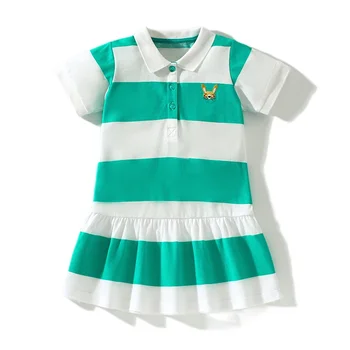 2024 Платье поло для девочек из хлопка Летняя повседневная одежда Красивая и элегантная для детей Девочки 2-8 лет