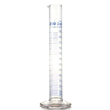  250 мл Измерительный цилиндр с носиком и градуировкой со стеклянным основанием Heagon Лабораторное химическое оборудование