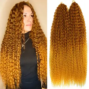 30 дюймов Синтетический Афро Кудрявый Вязание крючком Плетение Волосы Мягкие Омбре Плетение Наращивание Волос Мерли Волосы Для Женщин