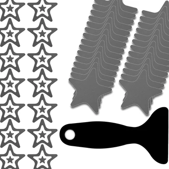 40 шт. Противоскользящие наклейки для душа Полоски для ванны в форме звезды со скребком 4,1×4,1 дюйма Клейкая наклейка для ванны и душа