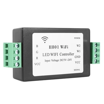 4X H801 RGBW LED WIFI Контроллер LED RGB Контроллер DC5-24V Вход для 5050 2835 3528 SMD Светодиодная лента Лента
