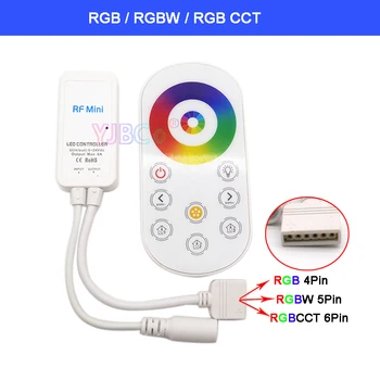 5 ~ 24 В Ультратонкий контроллер светодиодной ленты RF Полностью сенсорный пульт дистанционного управления 144 Вт 3528 5050 одноцветный / RGB / RGBW / RGB + CCT Lights Ленточный диммер Переключатель