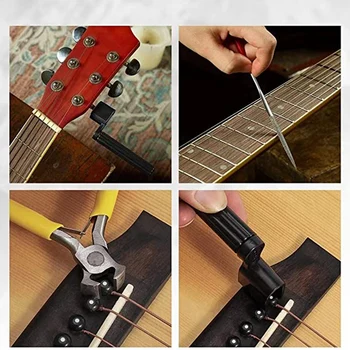 77 шт. Комплект для обслуживания гитары Набор инструментов для ремонта Электрогитара Металл + Пластик с большой сумкой Акустическая гитара,