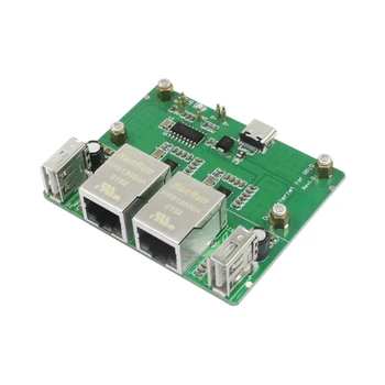 Dual Ethernet Board USB HUB для RaspberryPi 2W Высококачественная плата адаптера расширения Plug and Play