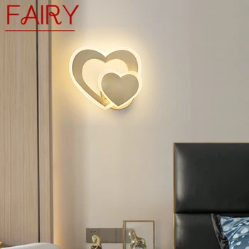  FAIRY Indoor Латунь в форме сердца Настенное освещение LED 3 цвета Креативная золотая прикроватная лампа для домашнего декора гостиной