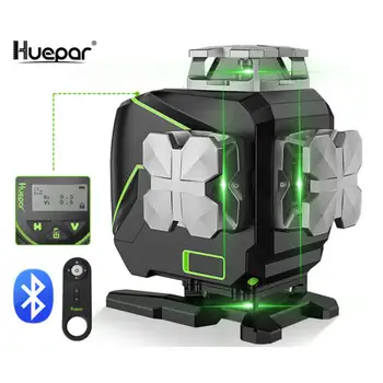 Huepar S04CG Цифровой лазерный уровень 16 Green Cross Line 4D Внутренний лазерный пол на открытом воздухе Ротационный самовыравнивающийся