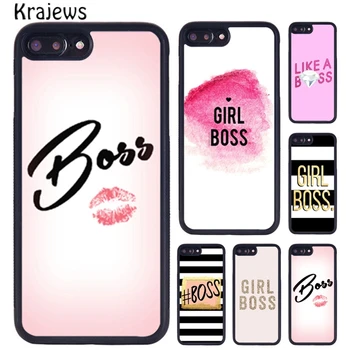 Krajews GIRL BOSS BOSSY Резиновый чехол для телефона для iPhone SE2020 15 14 X XR XS 11 12 mini 13 Pro MAX 6 7 8 Plus крышка оболочки coque