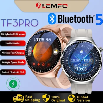 LEMFO TF3PRO Смарт-часы 1,5-дюймовые мужские и женские спортивные смарт-часы Bluetooth Call 2023 Монитор здоровья IP67 Беспроводная зарядка PK Ultra 8