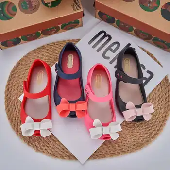 Mini Melissa 2023 Детская летняя желейная обувь для девочек Удобные мягкие сандалии Bowknow Детская классическая пляжная обувь HMI132