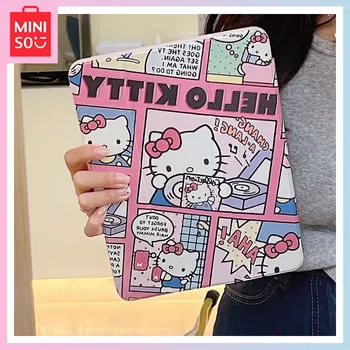 Miniso Мультфильм Hello Kitty iPadpro2022 Защитный чехол Air3 Rotating Pro Cute Mini6 Pen Slot 2022 Девочка День Рождения Рождественский Подарок