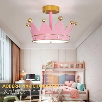 Nordic Modern Cartoon Crown Потолочное освещение Бытовая техника Теплая светодиодная лампа для спальни Детская комната Домашний декор Подвесной светильник