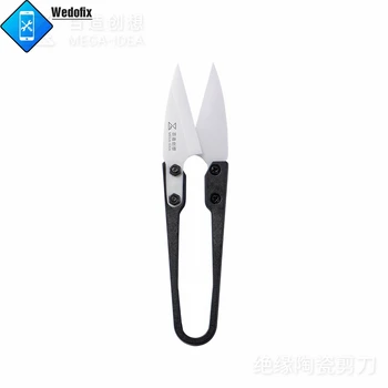 Qianli MEGA-IDEA Изолированные керамические ножницы непроводящие для резки кабеля аккумулятора Ремонт мобильных телефонов