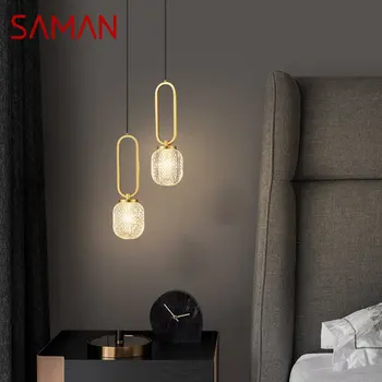SAMAN Современный латунный подвесной светильник Светодиодный золотой медный подвесной светильник Креативный декоративный для домашней гостиной спальни