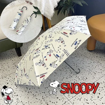 Snoopy Складной зонтик Солнечный дождь двойного назначения Универсальный двойной мини-зонт Защита от солнца На открытом воздухе Портативный зонтик от солнца