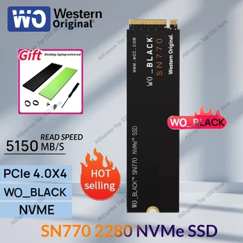 Western Original 2280 SN770 SSD WO Black NVMe M.2 SSD 2 ТБ 1 ТБ 500 ГБ PCIe 4.0 Gen 4 для ноутбука Мини ПК PS5 Ноутбук