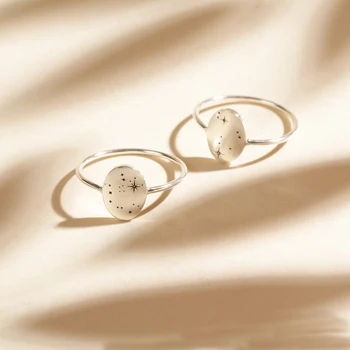 Zodia Овальное кольцо Изящное кольцо с гравировкой для женщин Дропшиппинг