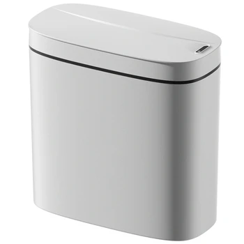 Автоматический умный мусорный бак 3,2 галлона с бесконтактным датчиком движения и анти, в ванной комнате, туалете, кухне Прочная простая установка