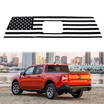 Автомобильные наклейки Украшение заднего стекла для Ford Maverick 2021-2023 Черная наклейка Аксессуары для экстерьера Американский флаг Стайлинг ПВХ