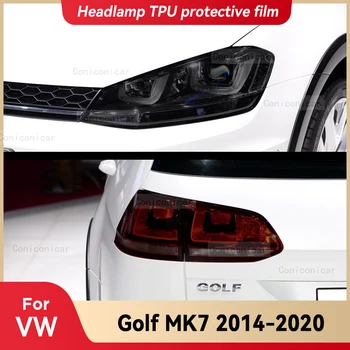 Автомобильные фары Защитная пленка Передняя крышка фары Дымчатый черный ТПУ Пленка Аксессуары для Volkswagen VW GOLF MK7 2014-2020