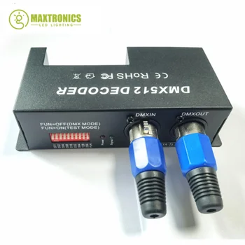  Бесплатная доставка DMX Декодер DC12V-24V 4-канальный DMX512 Декодер 4CH RGBW DMX Контроллер 8A / CH 380W-760W для светодиодной ленты