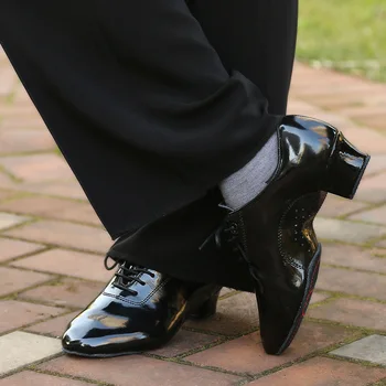 Взрослые/Дети/Мальчики Латиноамериканская танцевальная обувь Черный Низкий Каблук Бальные Танцы Обувь Мальчики Танго Сальса Румба Современная Джазовая Обувь Мужчина