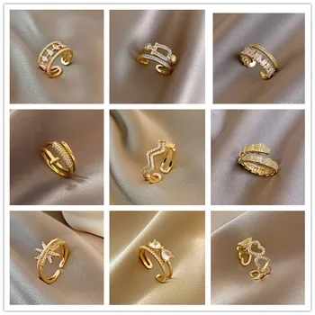  Винтажные корейские кольца для женщин Нержавеющая сталь Цветок Звезда Корона Лицо Геометрическое кольцо на палец Готические ювелирные изделия Femme Подарок