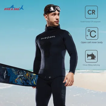 Водолазный костюм 357 мм Костюм для свободного дайвинга на открытом воздухе для охоты и рыбалки CR Split Body Warm Deep Snorkeling Wet Suit Set