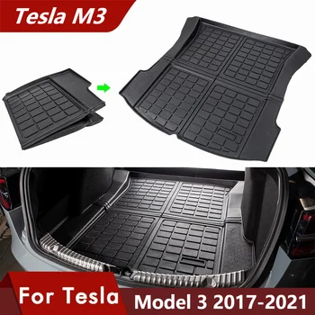 Водонепроницаемые коврики багажника Tesla Model 3 Индивидуальный коврик для хранения заднего багажника автомобиля Грузовой лоток Багажник Защитные накладки коврик для Tesla Model 3