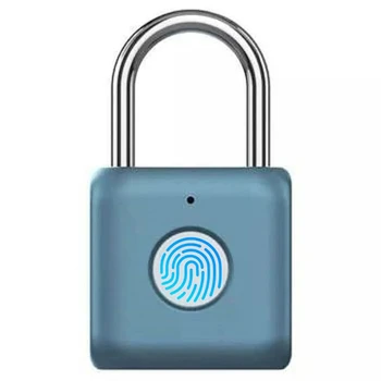 Водонепроницаемый биометрический замок с отпечатком пальца Защита от кражи USB Перезаряжаемый навесной замок
