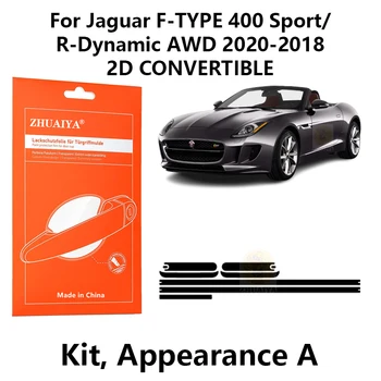 Дверные ограждения Дверная ручка Чашка Защитная пленка для краски TPU PPF для Jaguar F-TYPE 400 Sport/R-DynamicAWD 2020-2018 2D CONVERTIBLE