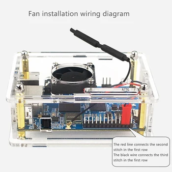 Для Orange Pi 3 LTS Case Прозрачный акриловый корпус Shell Protect Корпус с охлаждающим вентилятором для Orange Pi 3 LTS