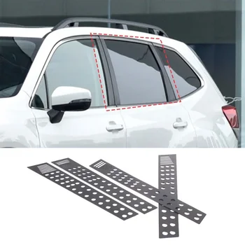 Для Subaru Forester 2019-2024 Алюминиевый сплав Черное автомобильное окно B-стойки Центральная стойка Крышка рамы Наклейка отделки Автомобильные аксессуары