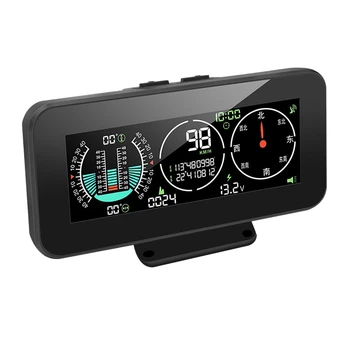 Для всех автомобилей M60 Автомобильный GPS HUD Спидометр Интеллектуальный инклинометр Дисплей скорости бездорожья Наклон Угол наклона Компас