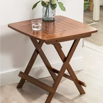  Домашний обеденный стол для небольшой квартиры Современные минималистичные обеденные столы и стулья Набор домашних квадратных обеденных столов Бамбук