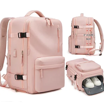 Женщины Расширяемый рюкзак для путешествий Девушка USB зарядка Бизнес-рюкзак для ноутбука С сумкой для обуви 16-дюймовый водонепроницаемый рюкзак для школы