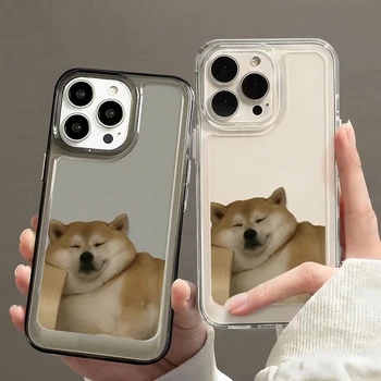 Забавная собачья оболочка мобильного телефона для iPhone 12 11 Pro XSMAX тонкий прозрачный телефон 13 14 чехол Funda XR X 7 8Plus оригинальность