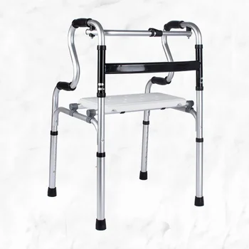 Изготовленный на заказ медицинский алюминиевый пожилой пожилой вертикальный складной каркас для инвалидов ходунки ходунки с сиденьем