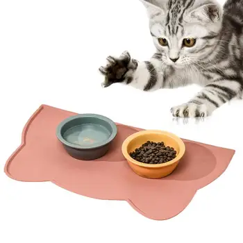  Коврик для еды для кошек Силиконовый водонепроницаемый коврик для корма для собак и кошек Салфетка для домашних животных Противоскользящая водонепроницаемая салфетка для еды и кошки