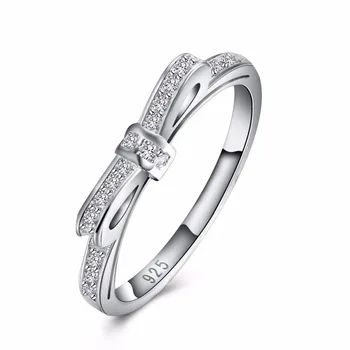 Красивое кольцо Retre CZ Циркон Кристалл Галстук-бабочка красивая мода Свадьба серебряного цвета женщины Леди Кольцо ювелирные изделия