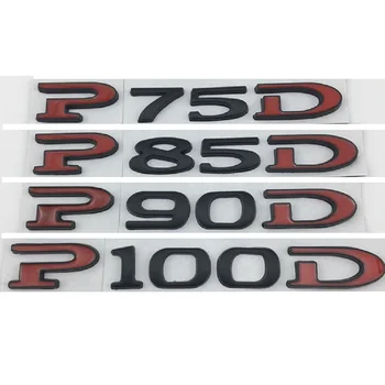 Красный Черный Багажник Буквы 75D 80D 85D 90D 95D 100D P75D P80D P85D P90D P95D P100D Эмблемы Значки для TESLA MODEL 3 Y X S Символы
