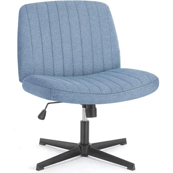  Крестообразные ножки Широкие регулируемые поворотные мягкие стулья для домашнего стола без колес, синий офисный стул