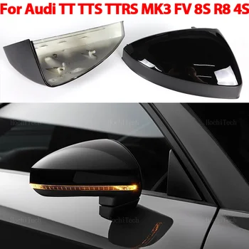 Крышка зеркала с рисунком из углеродного волокна Черная накладка на зеркало для замены Audi TT TTS RS TTRS MK3 8S 15-23 R8 2016-23